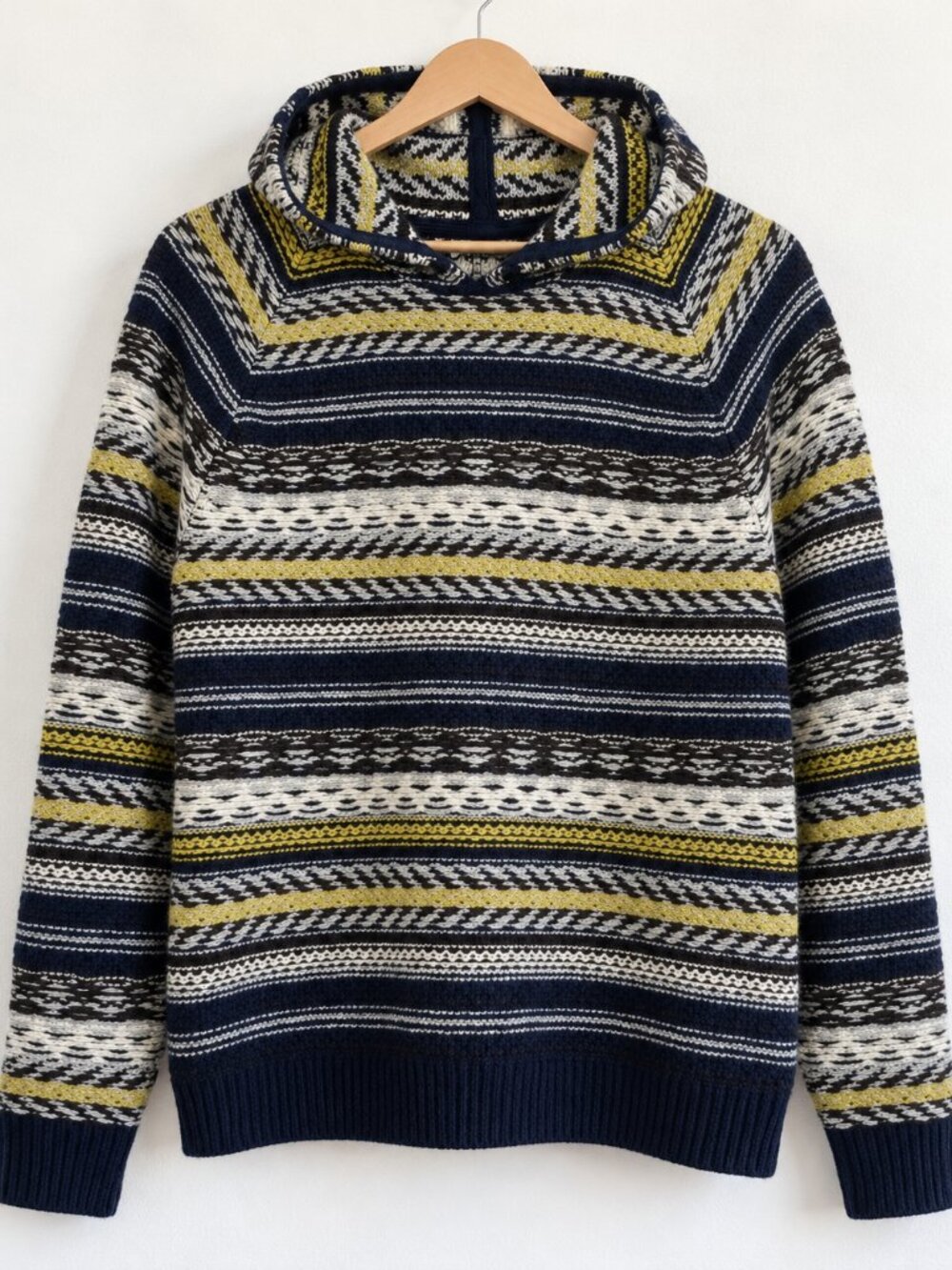 Banana Republic Merino Wool Fair Isle Hoodie Men’s XL NWT
